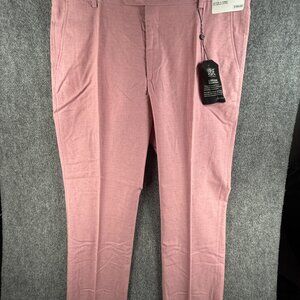 NWT Joseph Abboud Pink Linen Cotton 40x30 Pants Slim Fit Flat Front Raspberry